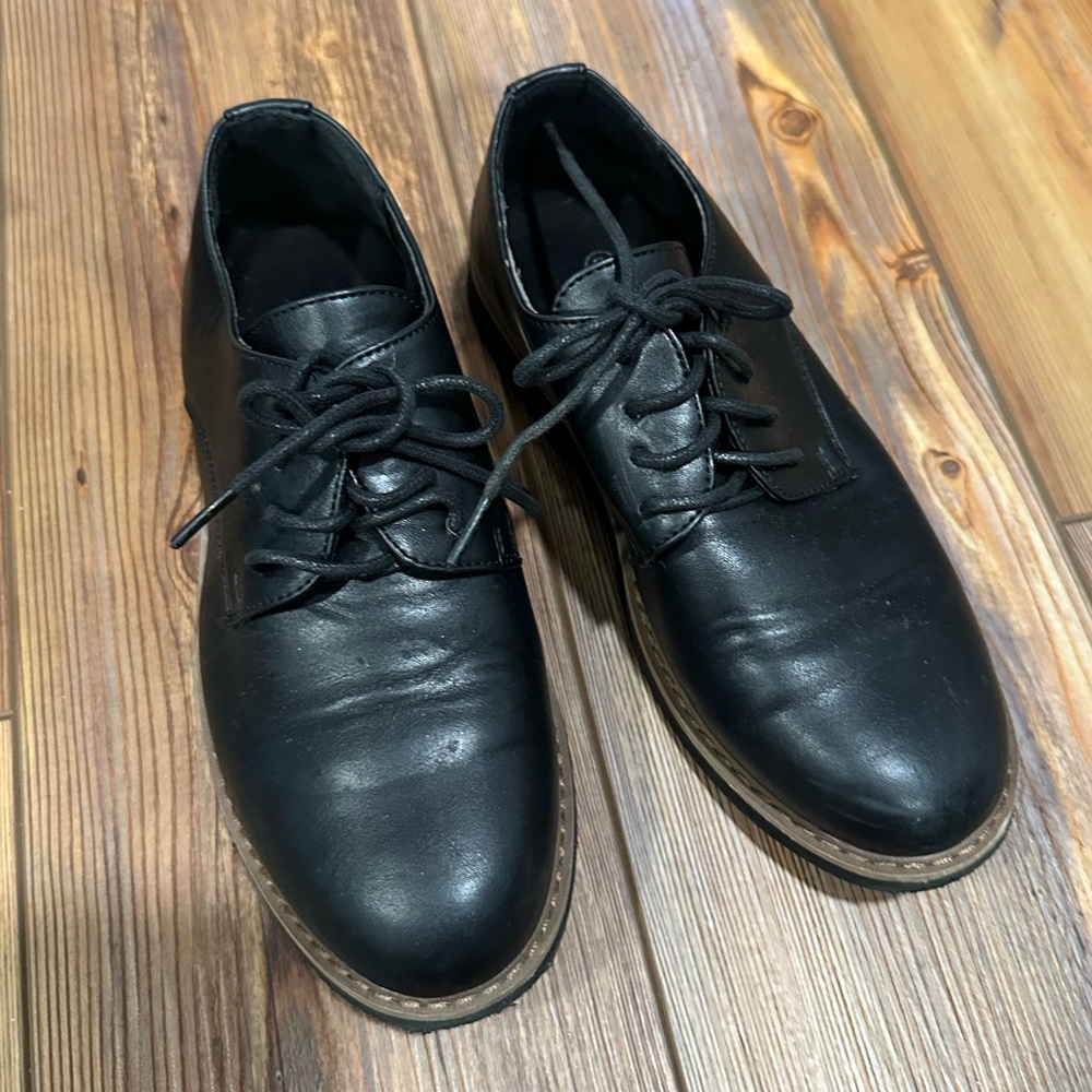Black dress shoes, youth 3, VGUC